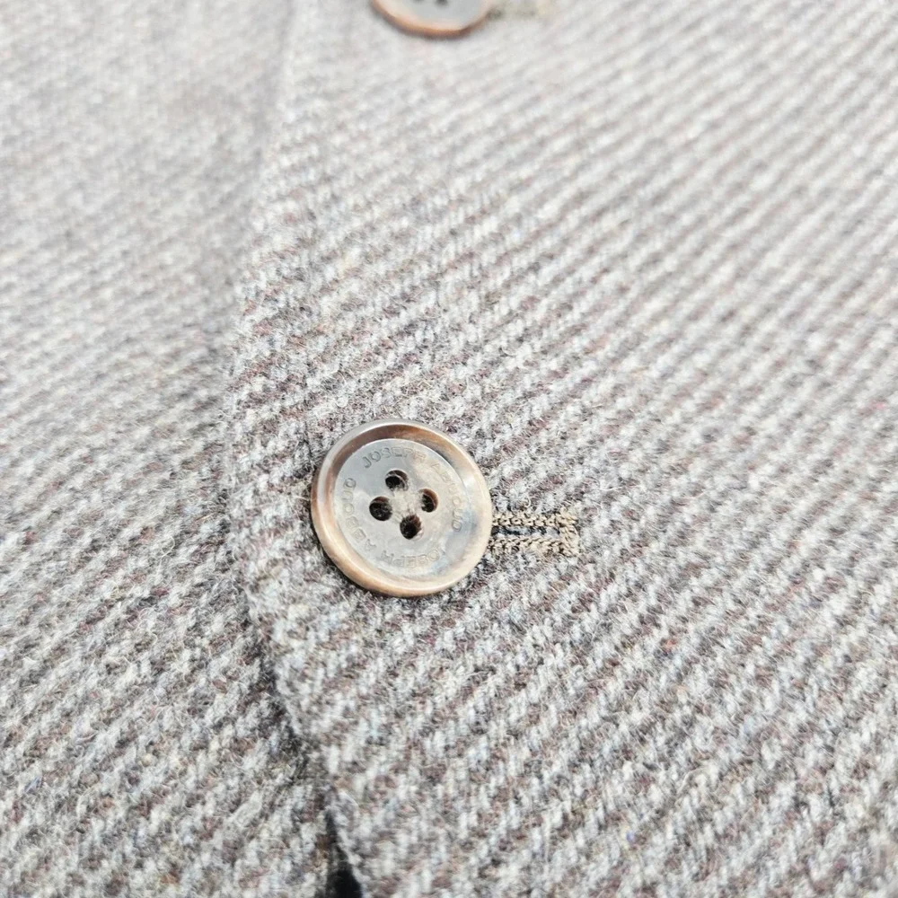 Joseph Abboud Brown Herringbone‎ Wool Blend 5-Button Suit Vest XXL Retro